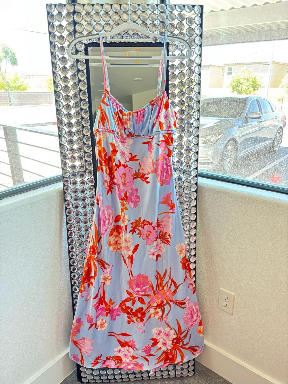 B. Darlin Light Blue, Orange & Pink Floral Dress